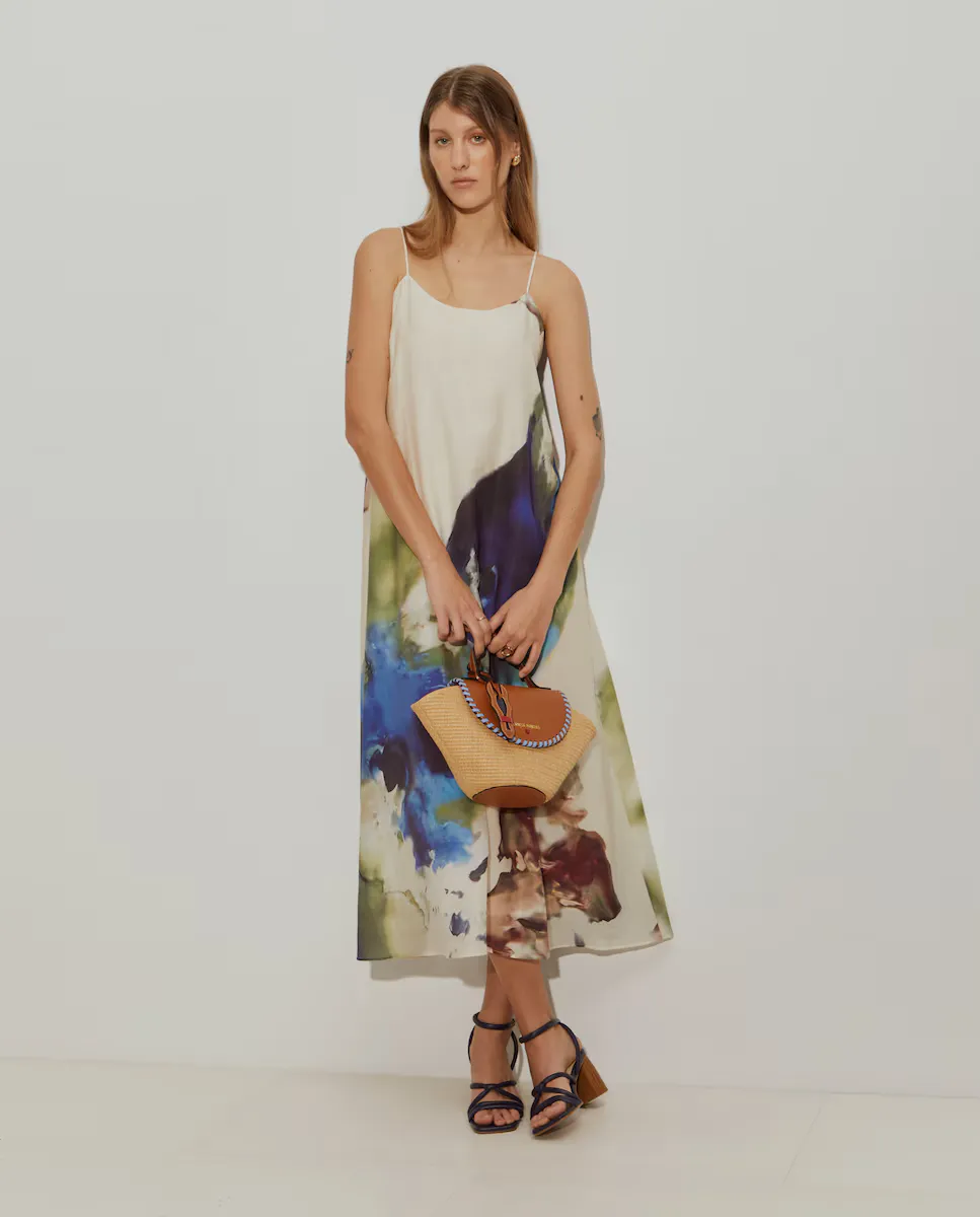 Платье на бретелях с абстрактным принтом Lion of Porches, кремовый
Платье на бретелях с абстрактным принтом Lion of Porches, кремовый