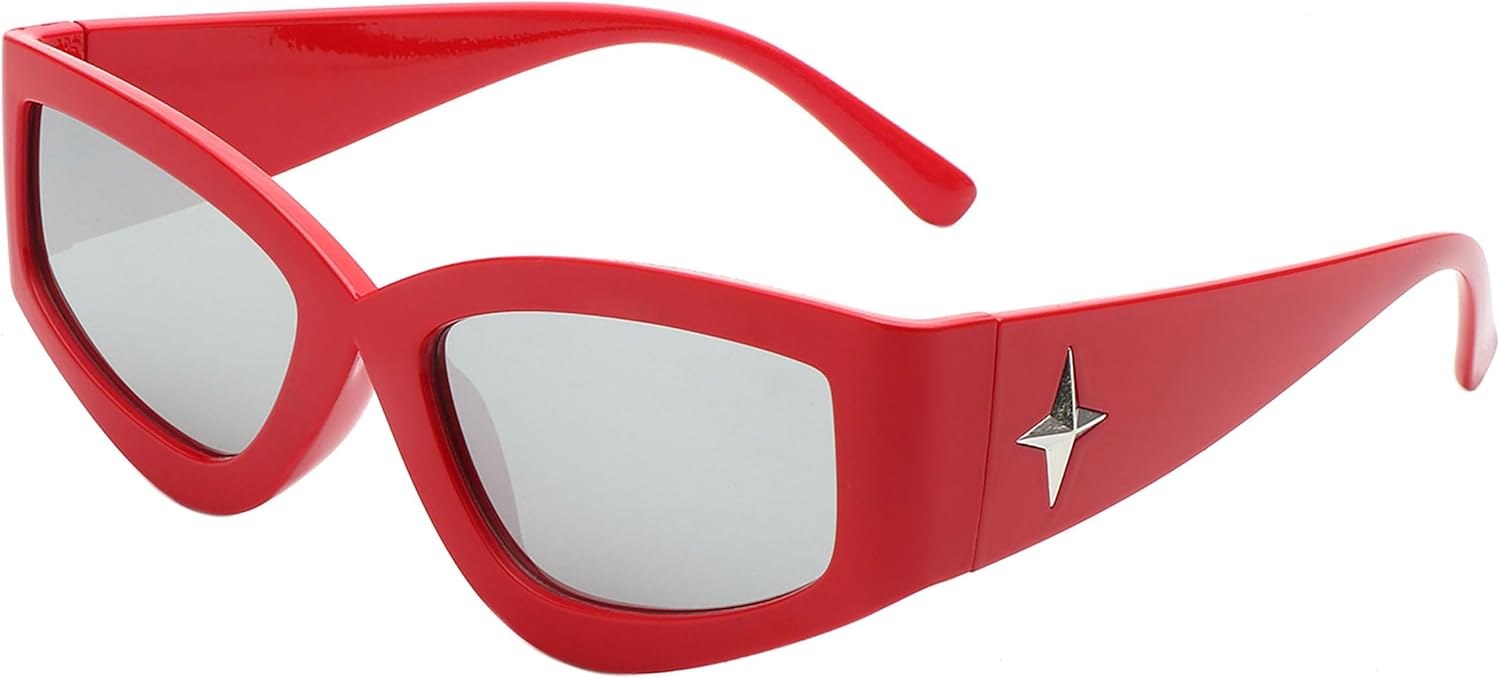 Солнцезащитные очки PASTL в стиле ретро «кошачий глаз» с элегантной угловатой прямоугольной оправой, серебристыми звездочками и защитой от УФ-излучения UV400, Red (Silver Mirror)
Солнцезащитные очки PASTL в стиле ретро «кошачий глаз» с элегантной угловатой прямоугольной оправой, серебристыми звездочками и защитой от УФ-излучения UV400, Red (Silver Mirror)