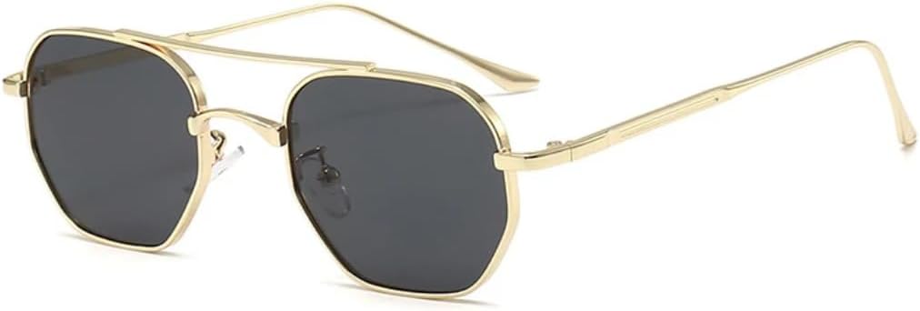 Ретро-солнцезащитные очки с двойными перемычками и металлическими линзами в форме многоугольника для женщин и мужчин, с градиентным затемнением и защитой от УФ-излучения UV400. Модный тренд UATXTAU, Golden Gray
Ретро-солнцезащитные очки с двойными перемычками и металлическими линзами в форме многоугольника для женщин и мужчин, с градиентным затемнением и защитой от УФ-излучения UV400. Модный тренд UATXTAU, Golden Gray