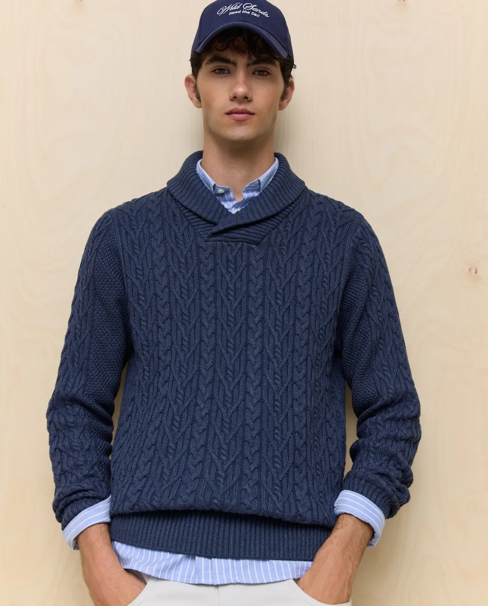 Мужской джемпер с шалевым воротником Easy Wear, синий
Мужской джемпер с шалевым воротником Easy Wear, синий