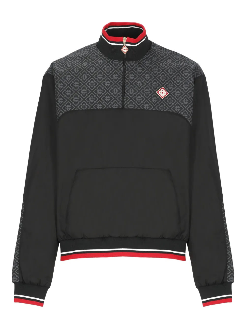 Свитер с полузастежкой на молнии и монограммой Casablanca, черный
Свитер с полузастежкой на молнии и монограммой Casablanca, черный