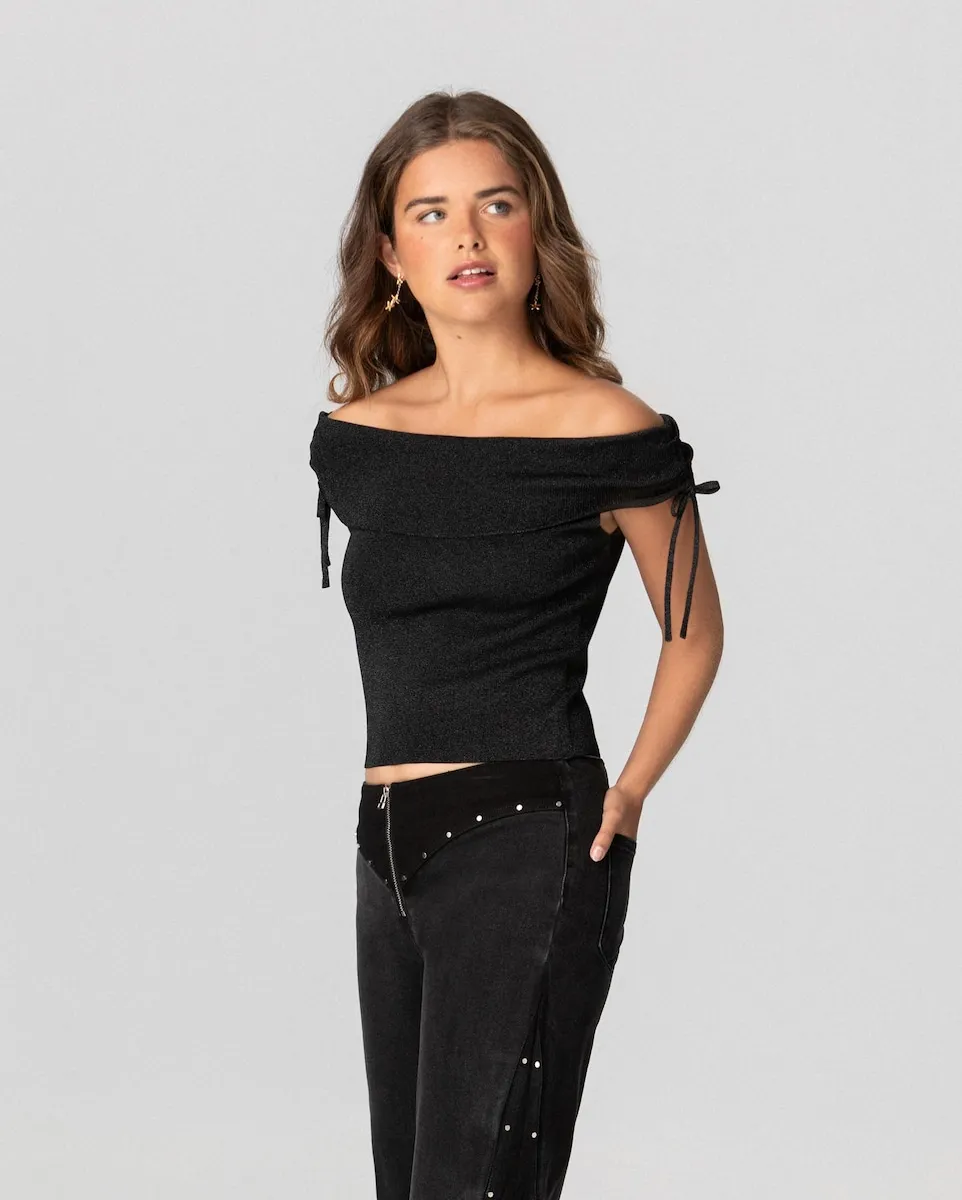 Женский топ без бретелек с бантами Noon, черный
Женский топ без бретелек с бантами Noon, черный