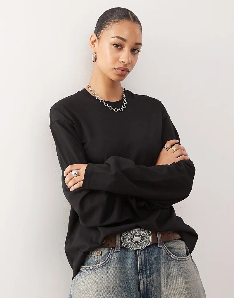 Футболка свободного кроя Weekday с длинными рукавами, черного цвета
Футболка свободного кроя Weekday с длинными рукавами, черного цвета