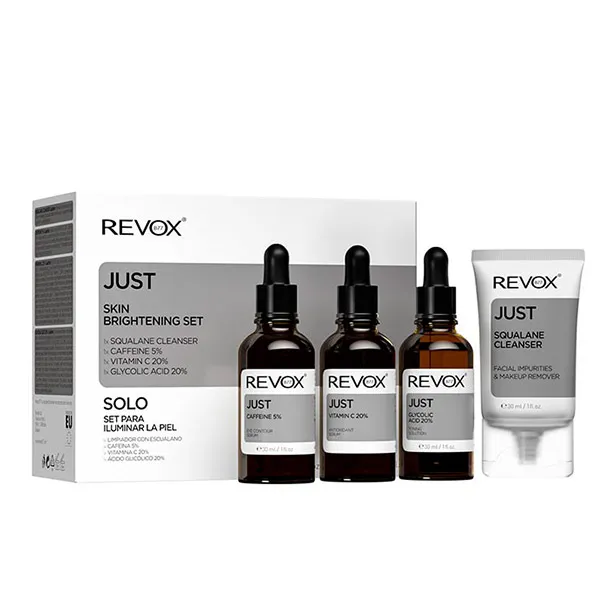 Очищающее средство со скваланом+Кофеин+Витамин С+Гликолевая кислота Set Iluminador Revox, 1 UD
Очищающее средство со скваланом+Кофеин+Витамин С+Гликолевая кислота Set Iluminador Revox, 1 UD