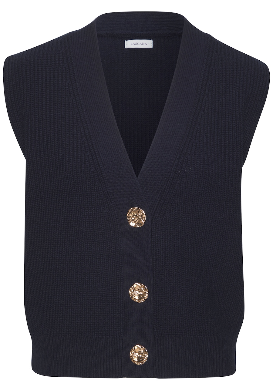 Вязаный жилет LASCANA, темно-синий
Вязаный жилет LASCANA, темно-синий