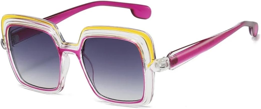 Роскошные солнцезащитные очки для женщин с градиентным переходом цвета, цветные, квадратной формы, в стиле ретро, модные мужские очки с защитой от УФ-излучения UV400 TVTBBVV, Purple Yellow Grey
Роскошные солнцезащитные очки для женщин с градиентным переходом цвета, цветные, квадратной формы, в стиле ретро, модные мужские очки с защитой от УФ-излучения UV400 TVTBBVV, Purple Yellow Grey