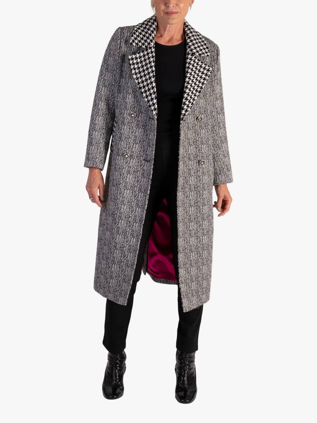 Пальто с контрастным воротником в стиле houndstooth chesca, Silver Grey
Пальто с контрастным воротником в стиле houndstooth chesca, Silver Grey