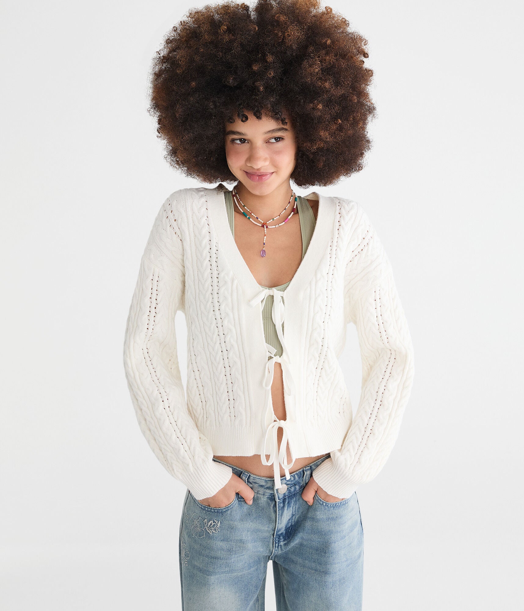 Кардиган Aeropostale с косами и двусторонним завязкой Aeropostale, Floral White
Кардиган Aeropostale с косами и двусторонним завязкой Aeropostale, Floral White