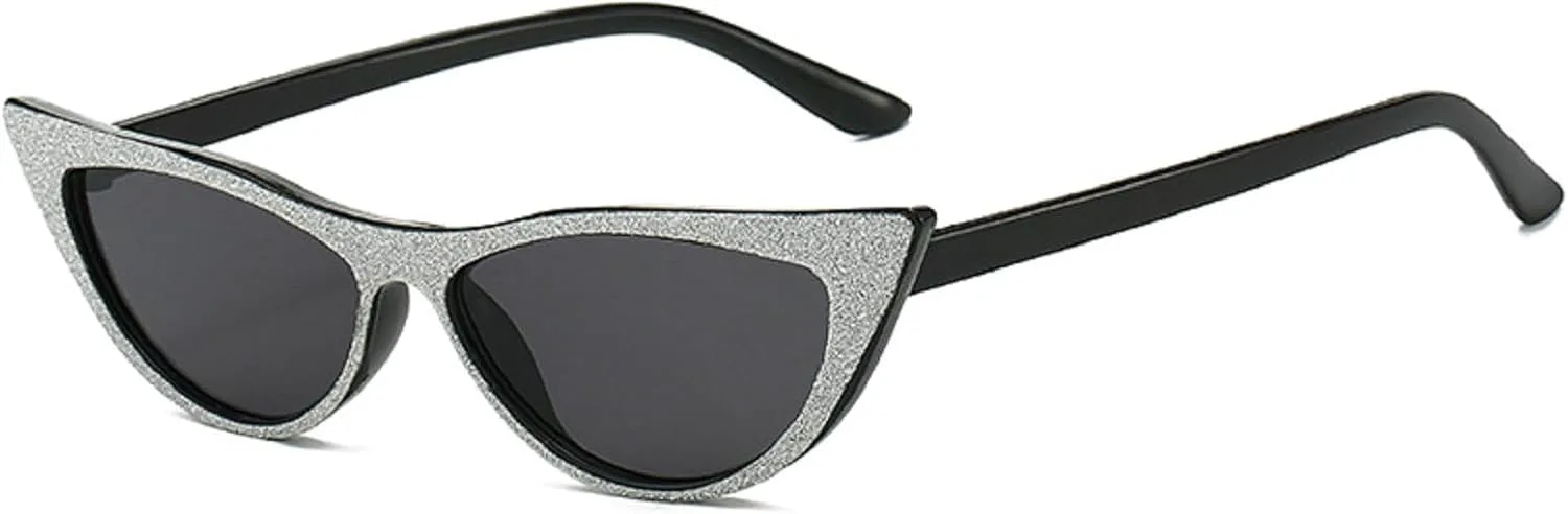 Ретро-солнцезащитные очки «кошачий глаз» с блестками для женщин и мужчин, маленькие, в стиле 90-х, модные винтажные, узкая оправа с блестками mincl, Black
Ретро-солнцезащитные очки «кошачий глаз» с блестками для женщин и мужчин, маленькие, в стиле 90-х, модные винтажные, узкая оправа с блестками mincl, Black