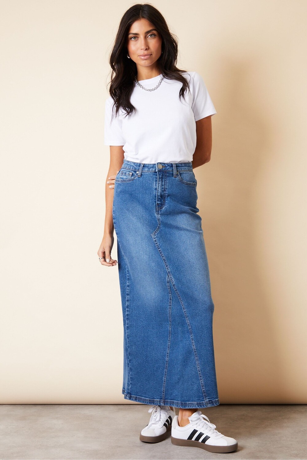 Джинсовая юбка-макси с разрезом «рыбий хвост» сзади Threadbare, синий 
Джинсовая юбка-макси с разрезом «рыбий хвост» сзади Threadbare, синий