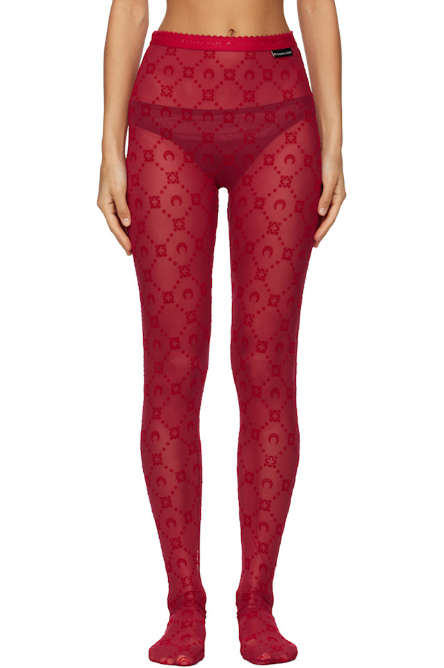 Marine Serre Красные сетчатые колготки с лунным рисунком
Marine Serre Красные сетчатые колготки с лунным рисунком