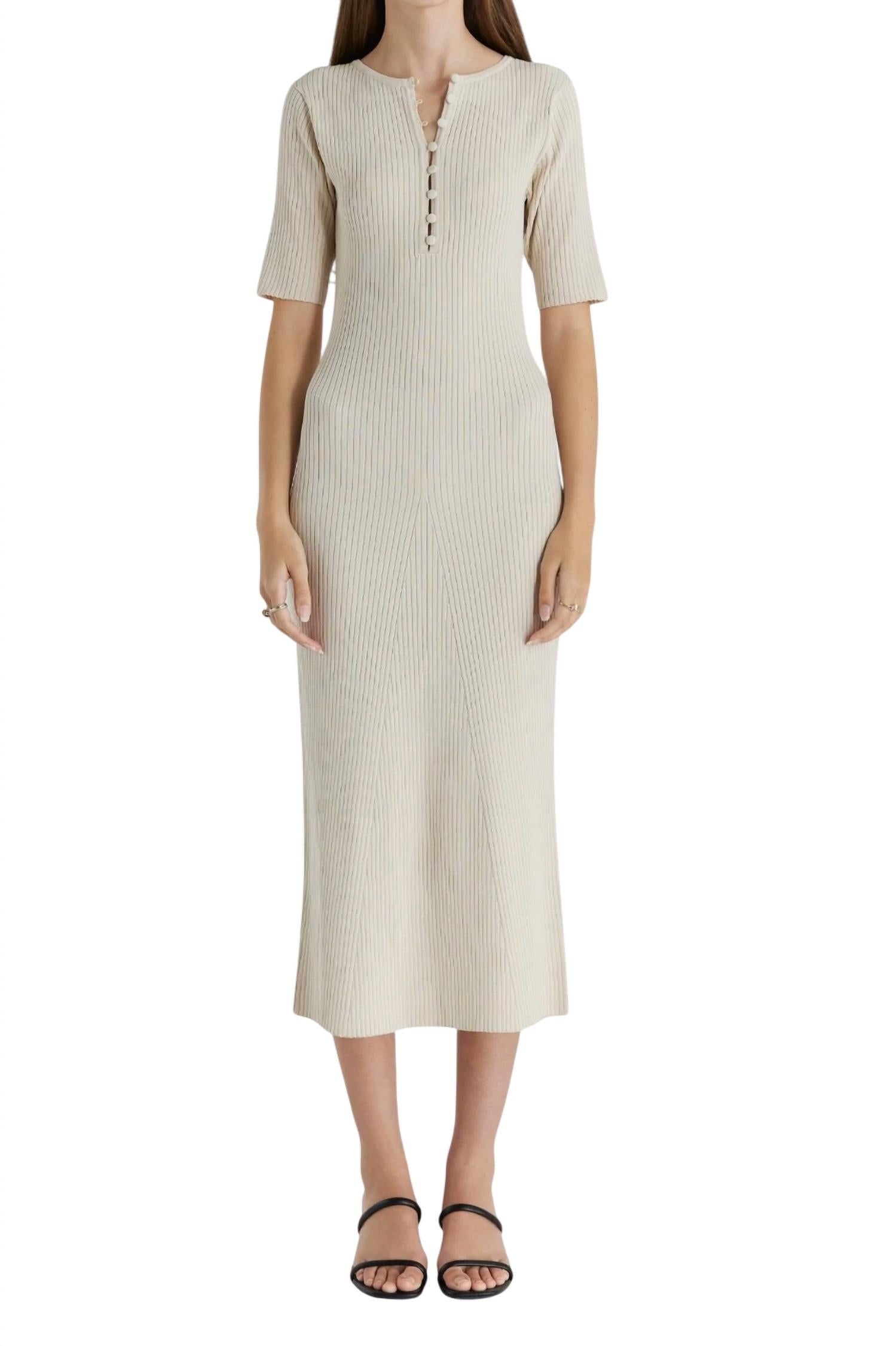 Трикотажное платье с пуговицами цвета слоновой кости MOD REF
Трикотажное платье с пуговицами цвета слоновой кости MOD REF