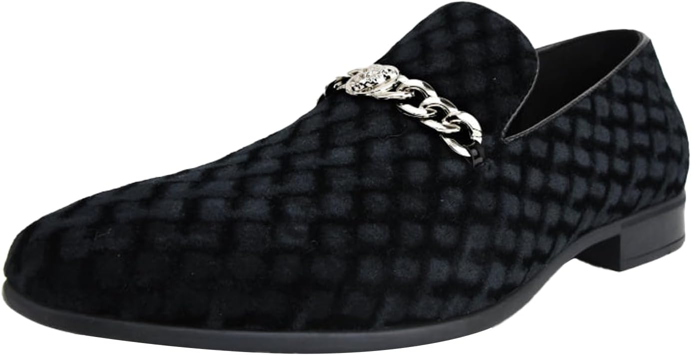 Мужские лоферы Amali Velvet Slip-On с львиным декором, тапочки для смокинга, лоферы с металлической цепочкой, черный
Мужские лоферы Amali Velvet Slip-On с львиным декором, тапочки для смокинга, лоферы с металлической цепочкой, черный