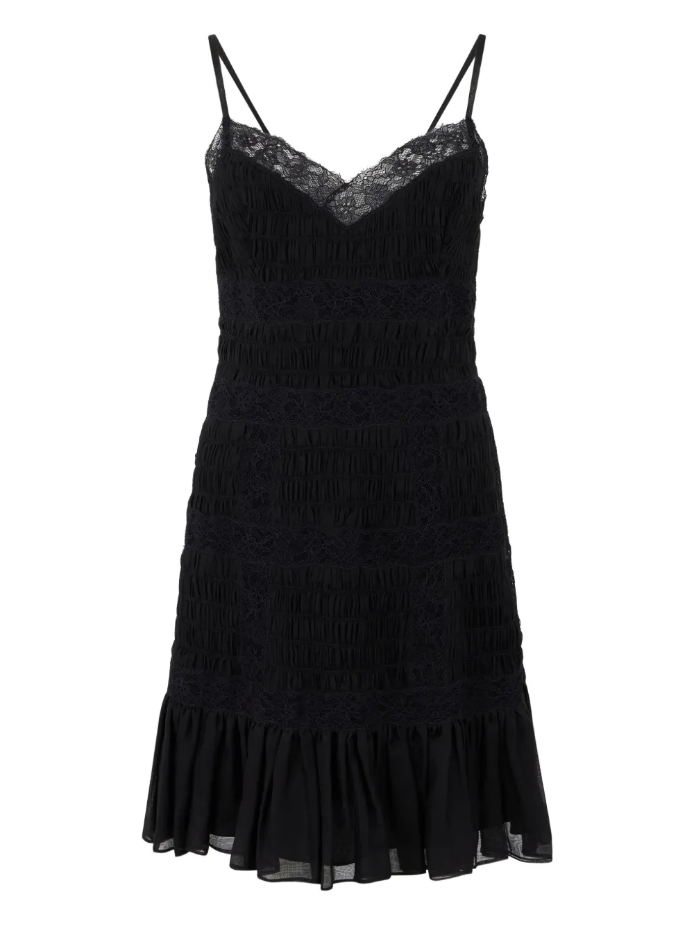 Платье с оборками и отделкой кружевом Valentino Garavani, черный
Платье с оборками и отделкой кружевом Valentino Garavani, черный