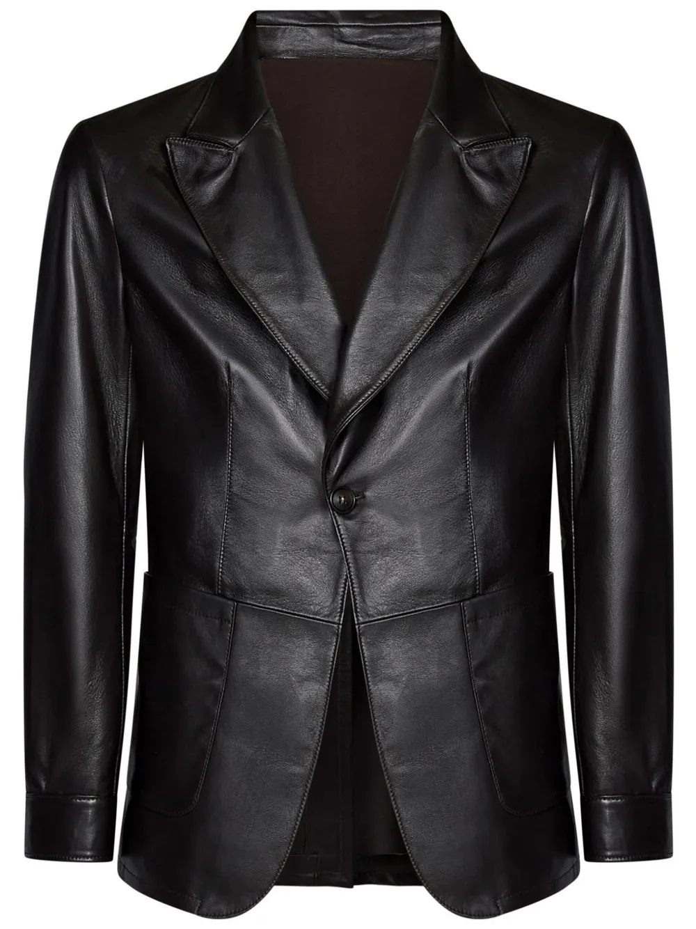 Однобортный кожаный пиджак Franzese Collection, коричневый
Однобортный кожаный пиджак Franzese Collection, коричневый