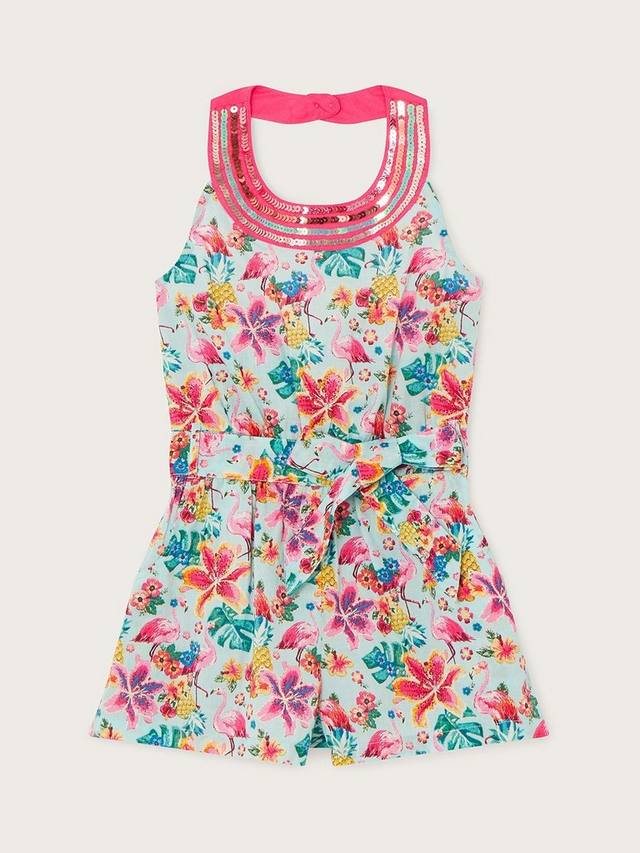 Детский комбинезон с тропическим принтом и бретелями халтер Monsoon, Aqua/Multi
Детский комбинезон с тропическим принтом и бретелями халтер Monsoon, Aqua/Multi