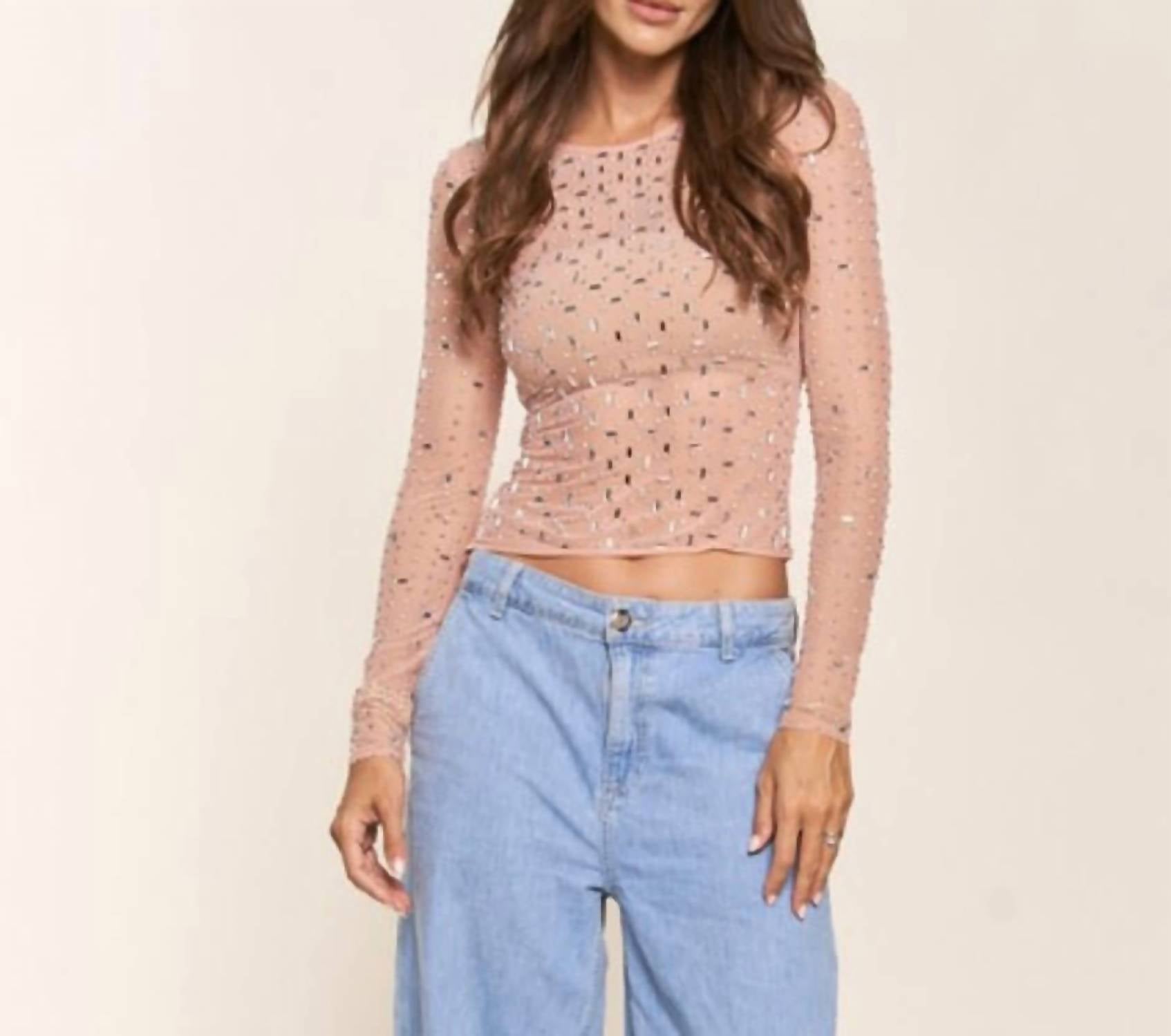 Jolie топ с длинными рукавами из сетки с декором в оттенке нюд J.NNA, Nude
Jolie топ с длинными рукавами из сетки с декором в оттенке нюд J.NNA, Nude