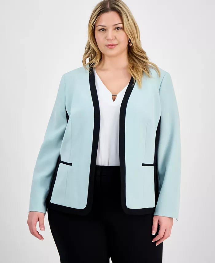 Куртка больших размеров с открытым передом Kasper, синий 
Куртка больших размеров с открытым передом Kasper, синий