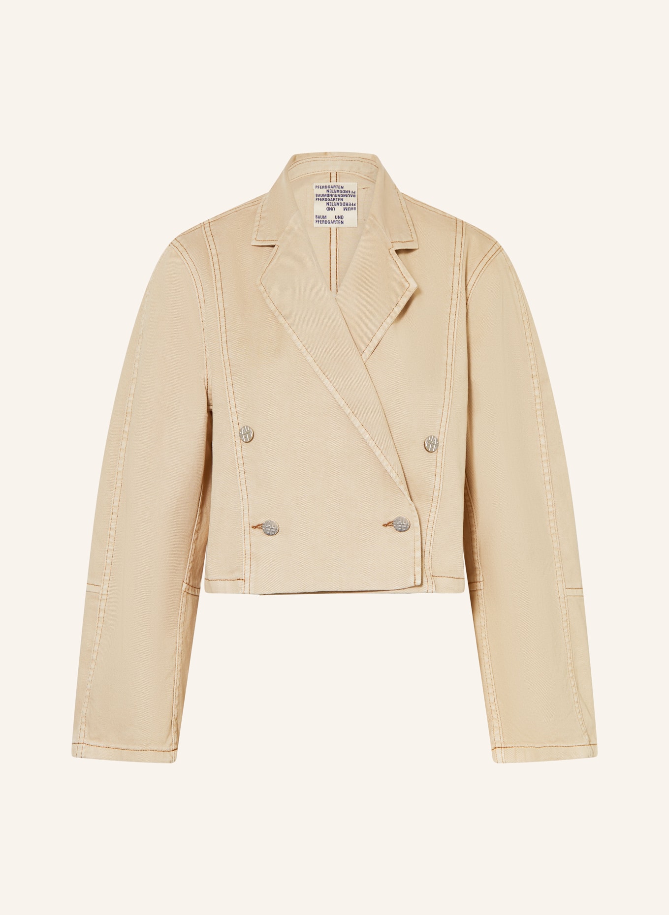Укороченная джинсовая куртка Бьянка Baum Und Pferdgarten, бежевый 
Укороченная джинсовая куртка Бьянка Baum Und Pferdgarten, бежевый