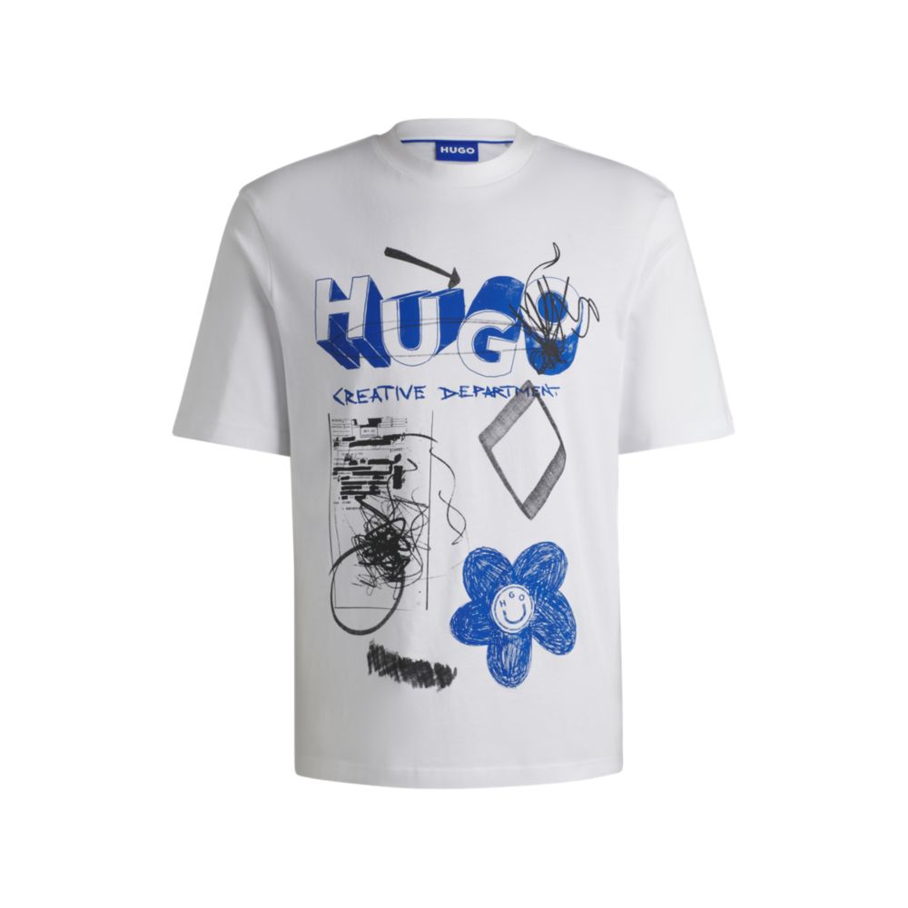 Футболка из хлопкового джерси с логотипом HUGO, белый
Футболка из хлопкового джерси с логотипом HUGO, белый
