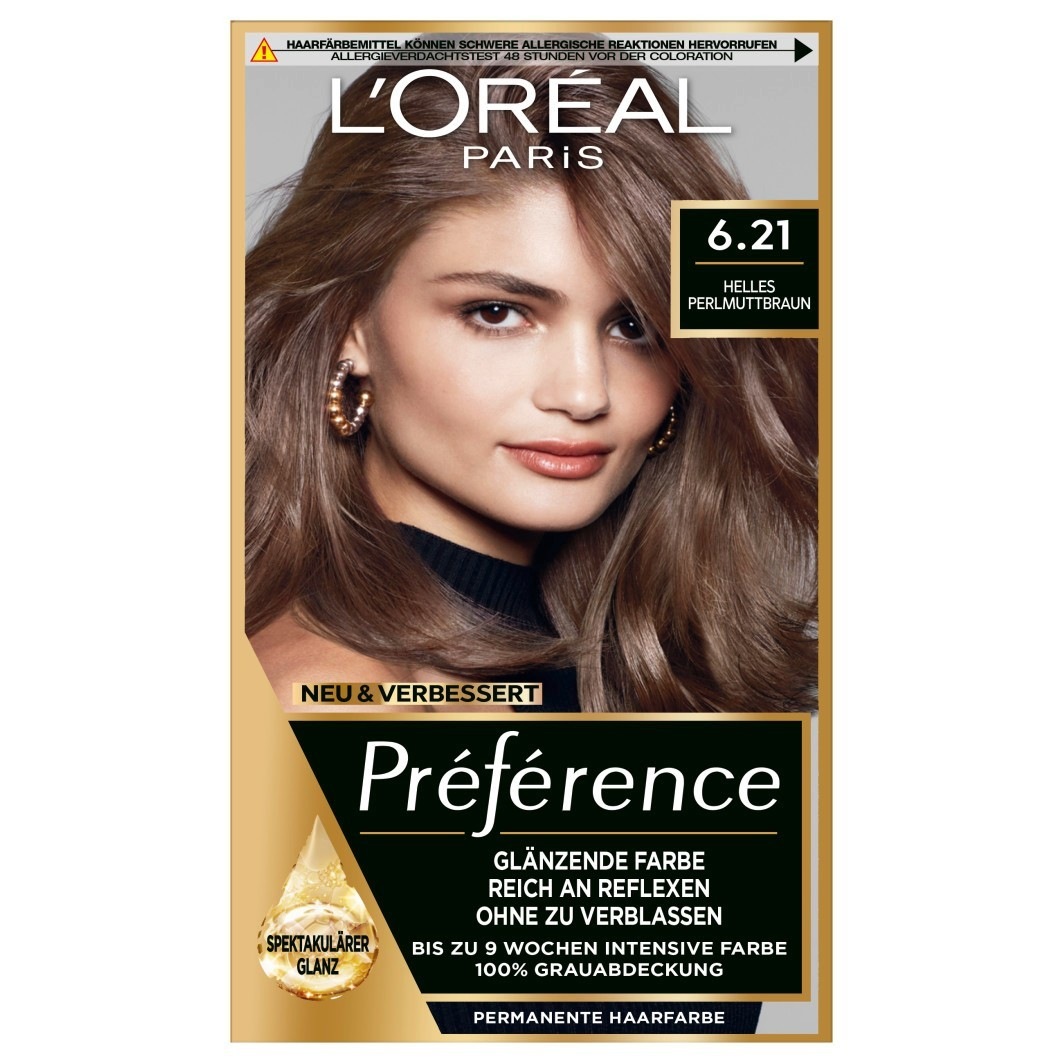 Краска для волос preference Loreal Paris, 6.21 - helles perlmuttbraun, количество 1 шт.
Краска для волос preference Loreal Paris, 6.21 - helles perlmuttbraun, количество 1 шт.