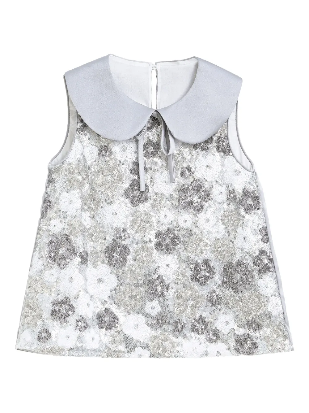 Комплект без рукавов с пайетками и цветочным принтом Tulleen, белый 
Комплект без рукавов с пайетками и цветочным принтом Tulleen, белый