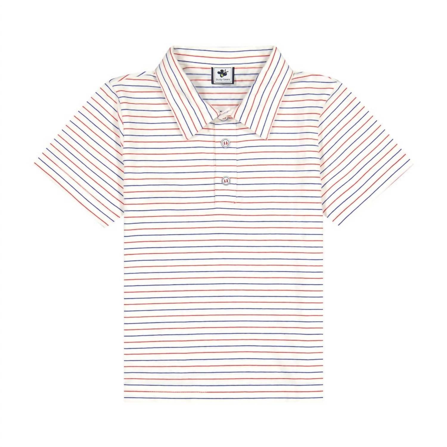 Детская поло с коротким рукавом в красно-бело-синюю полоску Busy Bees
Детская поло с коротким рукавом в красно-бело-синюю полоску Busy Bees