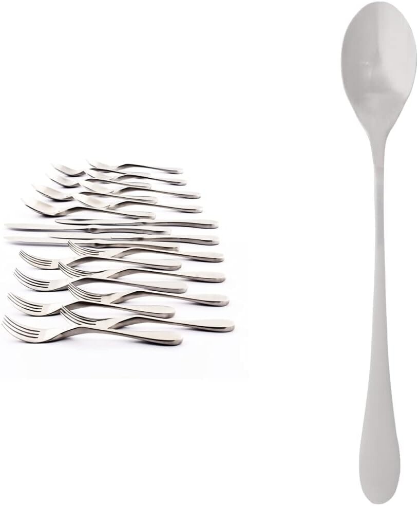 Knork Original Collection Столовые приборы Набор столовых приборов из нержавеющей стали 18/10, 20 предметов, матовое серебро + оригинальная ложка для холодного чая Knork, матовый, серебристый, Matte Silver
Knork Original Collection Столовые приборы Набор столовых приборов из нержавеющей стали 18/10, 20 предметов, матовое серебро + оригинальная ложка для холодного чая Knork, матовый, серебристый, Matte Silver