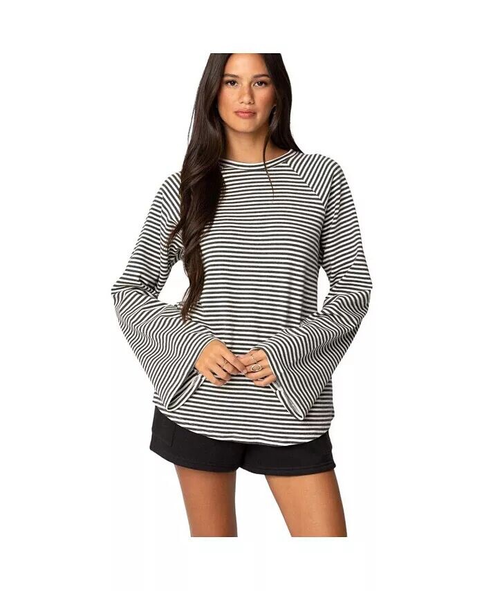 Женский топ в полоску оверсайз с рукавами-колокольчиками Edikted, серый
Женский топ в полоску оверсайз с рукавами-колокольчиками Edikted, серый