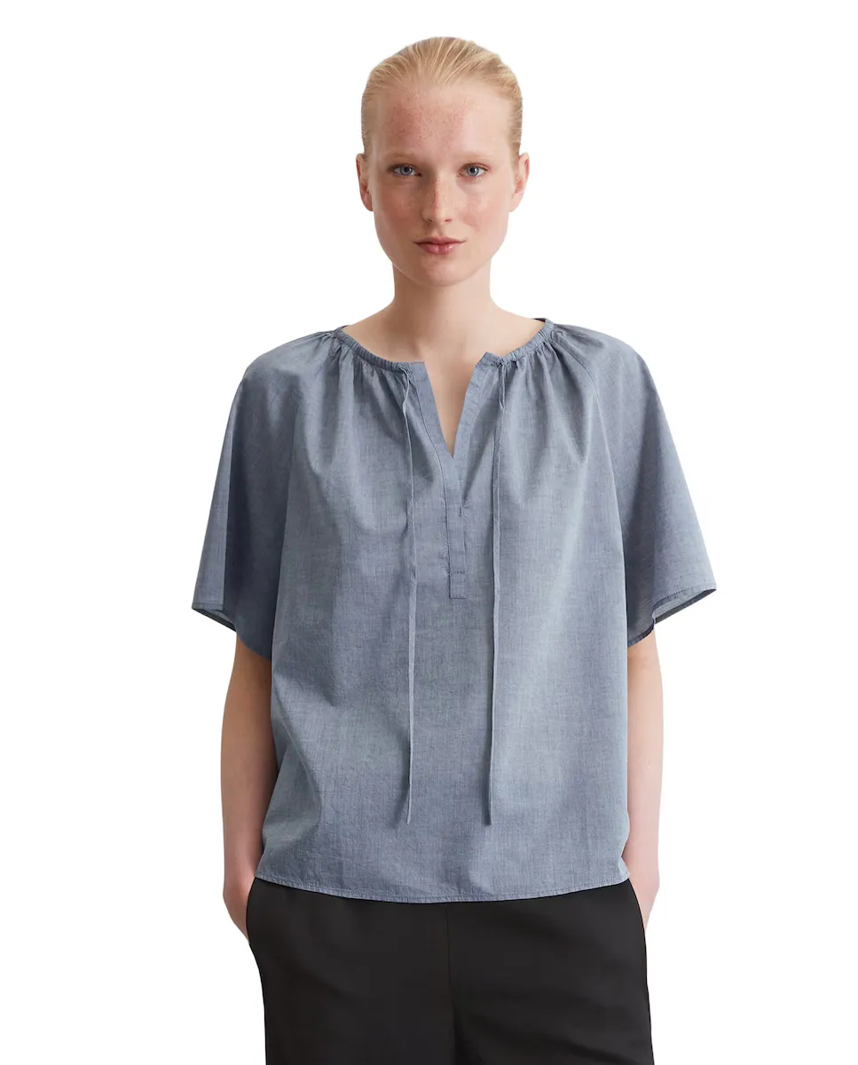 Женская расслабленная блузка с коротким рукавом из хлопкового шамбре MARC O'POLO, синий
Женская расслабленная блузка с коротким рукавом из хлопкового шамбре MARC O'POLO, синий
