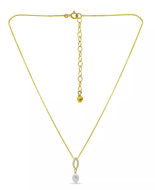 Ожерелье с подвеской из белого культивированного жемчуга и кубических цирконий Macy'S, gold
Ожерелье с подвеской из белого культивированного жемчуга и кубических цирконий Macy'S, gold