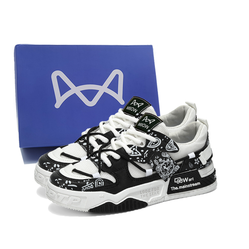 MIIOW Антискользящие износостойкие низкие скейтерские кроссовки мужские бело-черные, цвет White Black Box
MIIOW Антискользящие износостойкие низкие скейтерские кроссовки мужские бело-черные, цвет White Black Box