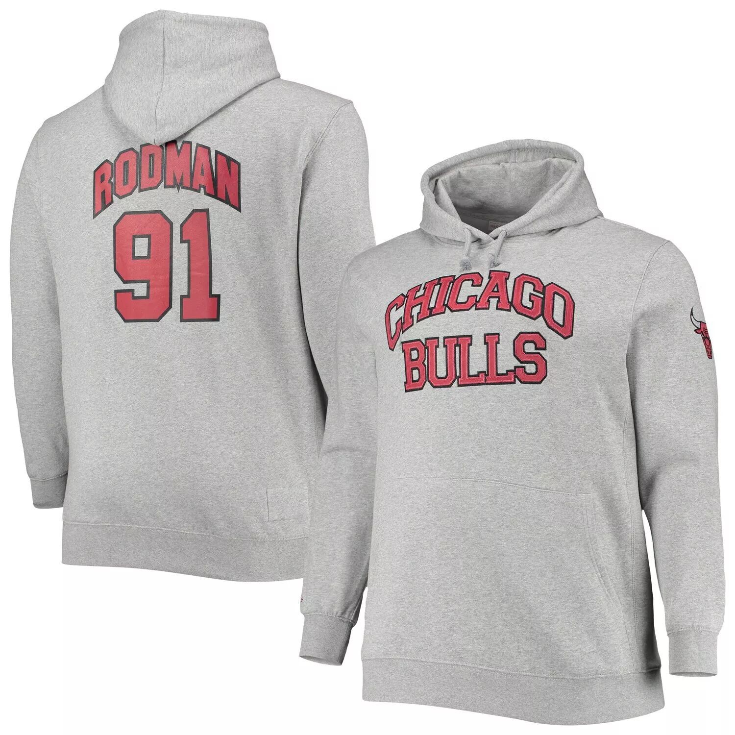 Мужской пуловер с капюшоном Mitchell & Ness Dennis Rodman Heathered Grey Chicago Bulls Big & Tall Name & Number
Мужской пуловер с капюшоном Mitchell & Ness Dennis Rodman Heathered Grey Chicago Bulls Big & Tall Name & Number