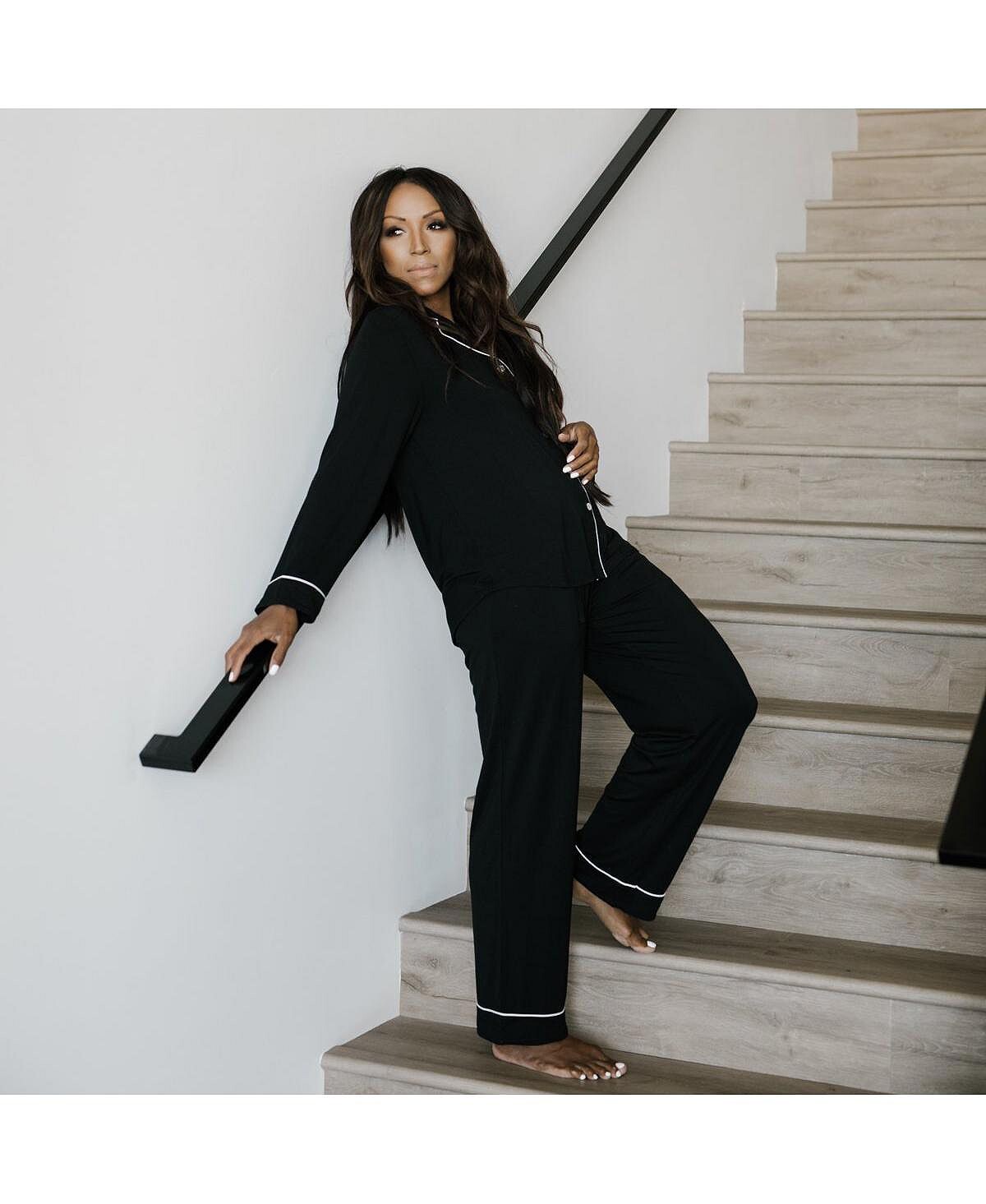 Женский пижамный комплект из вискозы стрейч-вязки с длинными рукавами из бамбука Cozy Earth, черный
Женский пижамный комплект из вискозы стрейч-вязки с длинными рукавами из бамбука Cozy Earth, черный