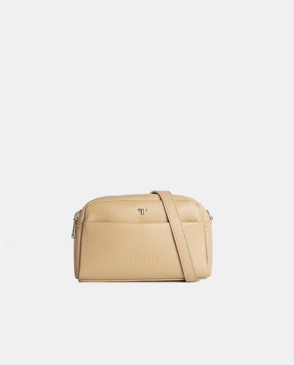 Сумка через плечо с двойной молнией из накачанной кожи Farrutx, бежевый
Сумка через плечо с двойной молнией из накачанной кожи Farrutx, бежевый