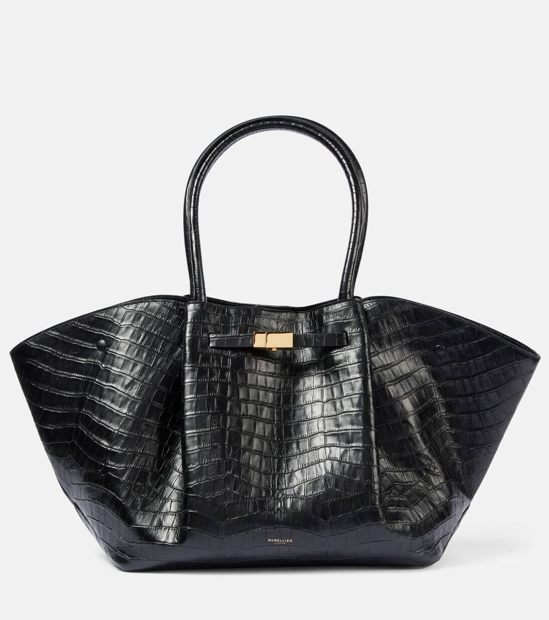 Сумка-тоут из кожи с эффектом крокодиловой кожи Demellier, черный
Сумка-тоут из кожи с эффектом крокодиловой кожи Demellier, черный
