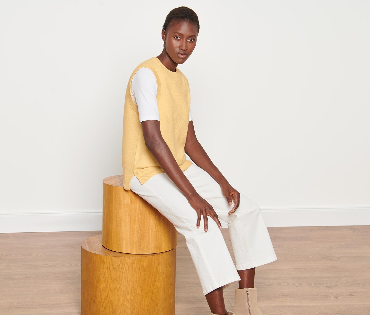 Вязаный жилет-свитер Tchibo, желтый
Вязаный жилет-свитер Tchibo, желтый