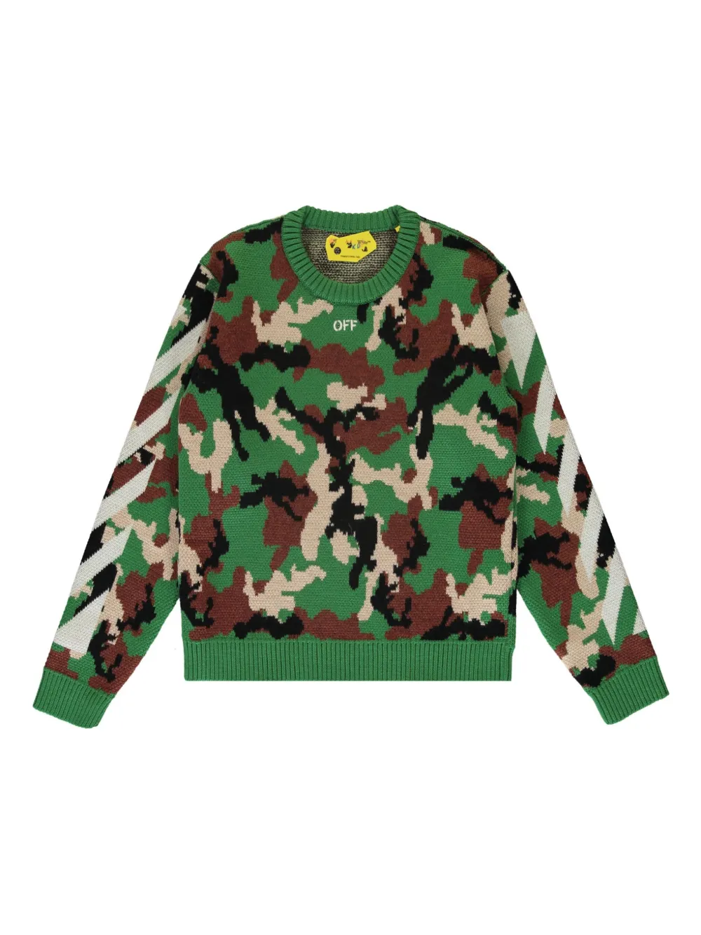 Свитер с камуфляжным узором OFF-WHITE KIDS, зеленый 
Свитер с камуфляжным узором OFF-WHITE KIDS, зеленый