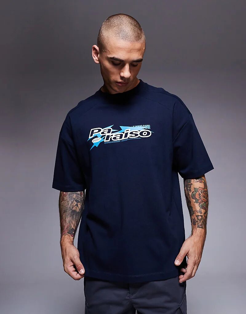 Футболка свободного кроя ASOS DESIGN из плотной ткани с принтом Paraiso и выкройками темно-синего цвета
Футболка свободного кроя ASOS DESIGN из плотной ткани с принтом Paraiso и выкройками темно-синего цвета