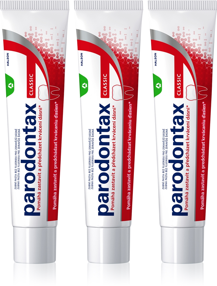 Классическая зубная паста против кровоточивости десен без фтора Parodontax, 3× 75 мл
Классическая зубная паста против кровоточивости десен без фтора Parodontax, 3× 75 мл