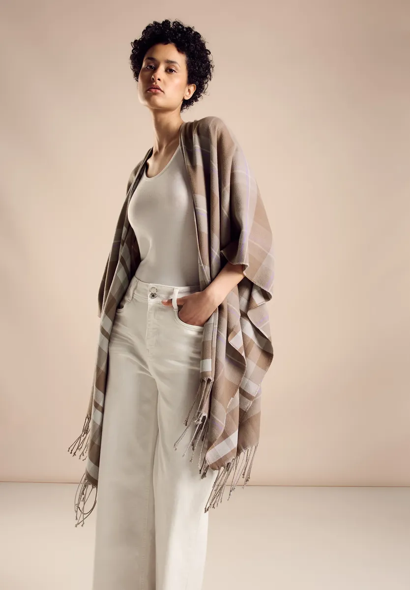 Вязаное пончо STREET ONE с клетчатым узором, коричневый
Вязаное пончо STREET ONE с клетчатым узором, коричневый