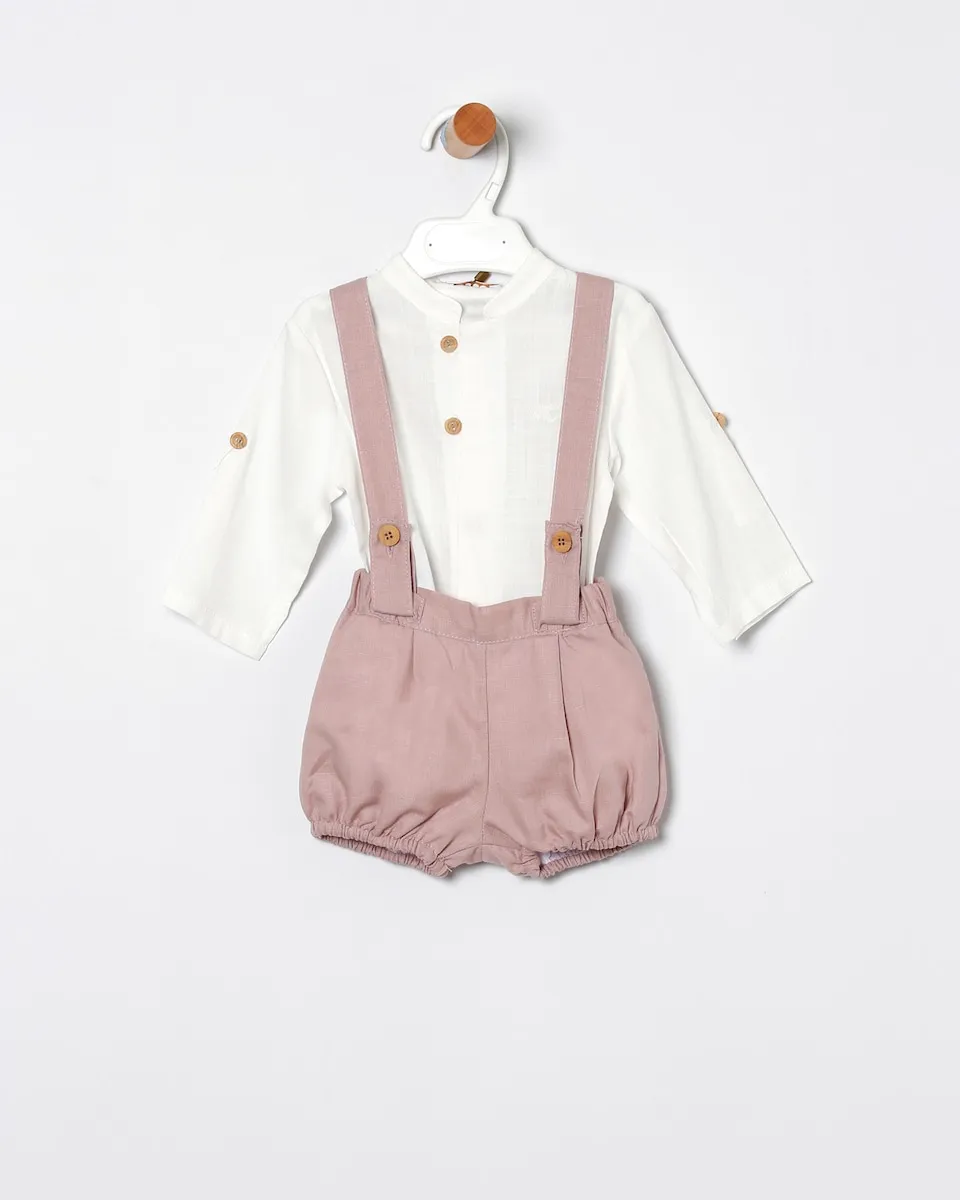 Детский комплект для мальчика: рубашка с длинными рукавами и комбинезон на лямках Coco Acqua, пастельно-розовый
Детский комплект для мальчика: рубашка с длинными рукавами и комбинезон на лямках Coco Acqua, пастельно-розовый