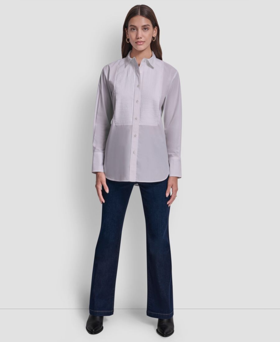 Женская рубашка с длинными рукавами и складками спереди DKNY Jeans, White
Женская рубашка с длинными рукавами и складками спереди DKNY Jeans, White