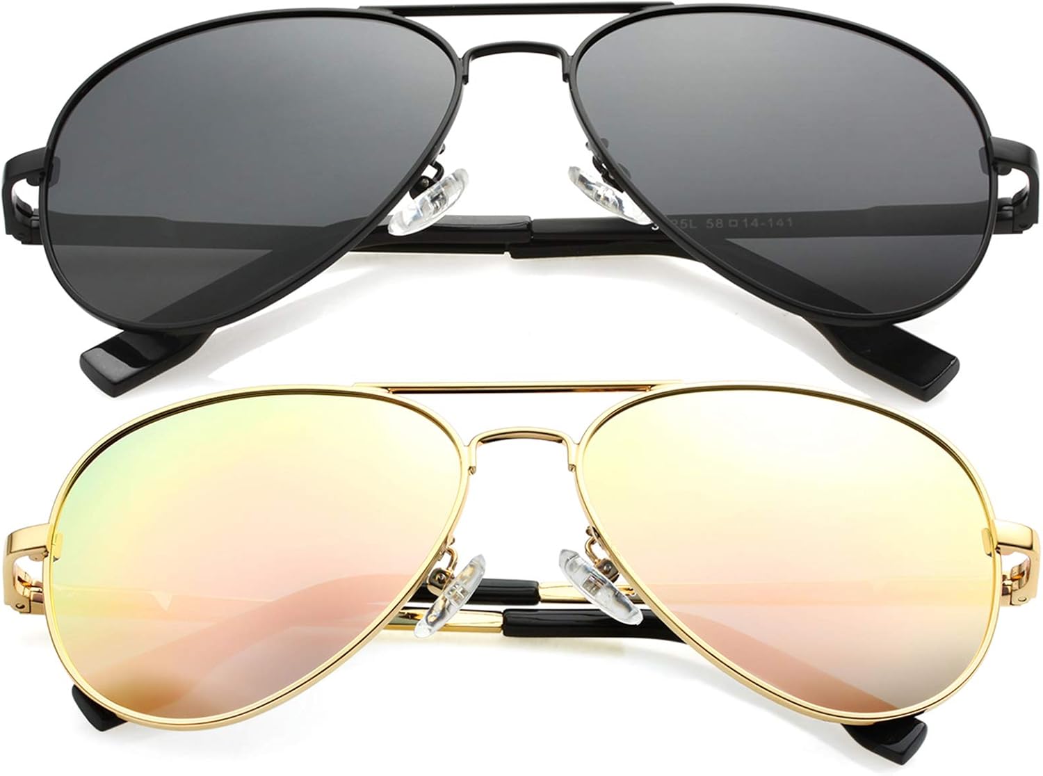 Детские поляризованные солнцезащитные очки-авиаторы Kursan для мальчиков и девочек от 4 до 18 лет, 100% защита от УФ-излучения UV400, 52 мм, Y4 (2 Pack) Black Frame Black Lens/Gold Frame Pink Mirrored
Детские поляризованные солнцезащитные очки-авиаторы Kursan для мальчиков и девочек от 4 до 18 лет, 100% защита от УФ-излучения UV400, 52 мм, Y4 (2 Pack) Black Frame Black Lens/Gold Frame Pink Mirrored