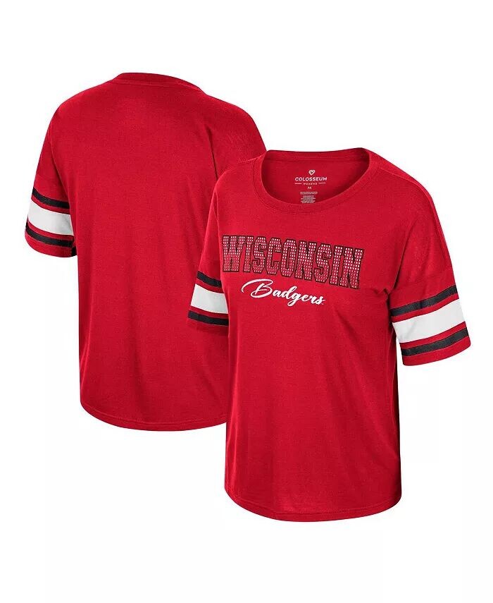 Женская футболка Red Wisconsin Badgers I'm Gliding Here со стразами Colosseum, красный
Женская футболка Red Wisconsin Badgers I'm Gliding Here со стразами Colosseum, красный