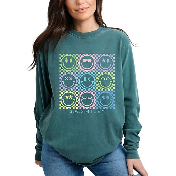 SWSmiley checkered neon - женская футболка с длинным рукавом и принтом, окрашенная в стиле garment dyed Simply Sage Market, Blue Spruce, Зеленый, SWSmiley checkered neon - женская футболка с длинным рукавом и принтом, окрашенная в стиле garment dyed Simpl
SWSmiley checkered neon - женская футболка с длинным рукавом и принтом, окрашенная в стиле garment dyed Simply Sage Market, Blue Spruce, Зеленый, SWSmiley checkered neon - женская футболка с длинным рукавом и принтом, окрашенная в стиле garment dyed Simpl
