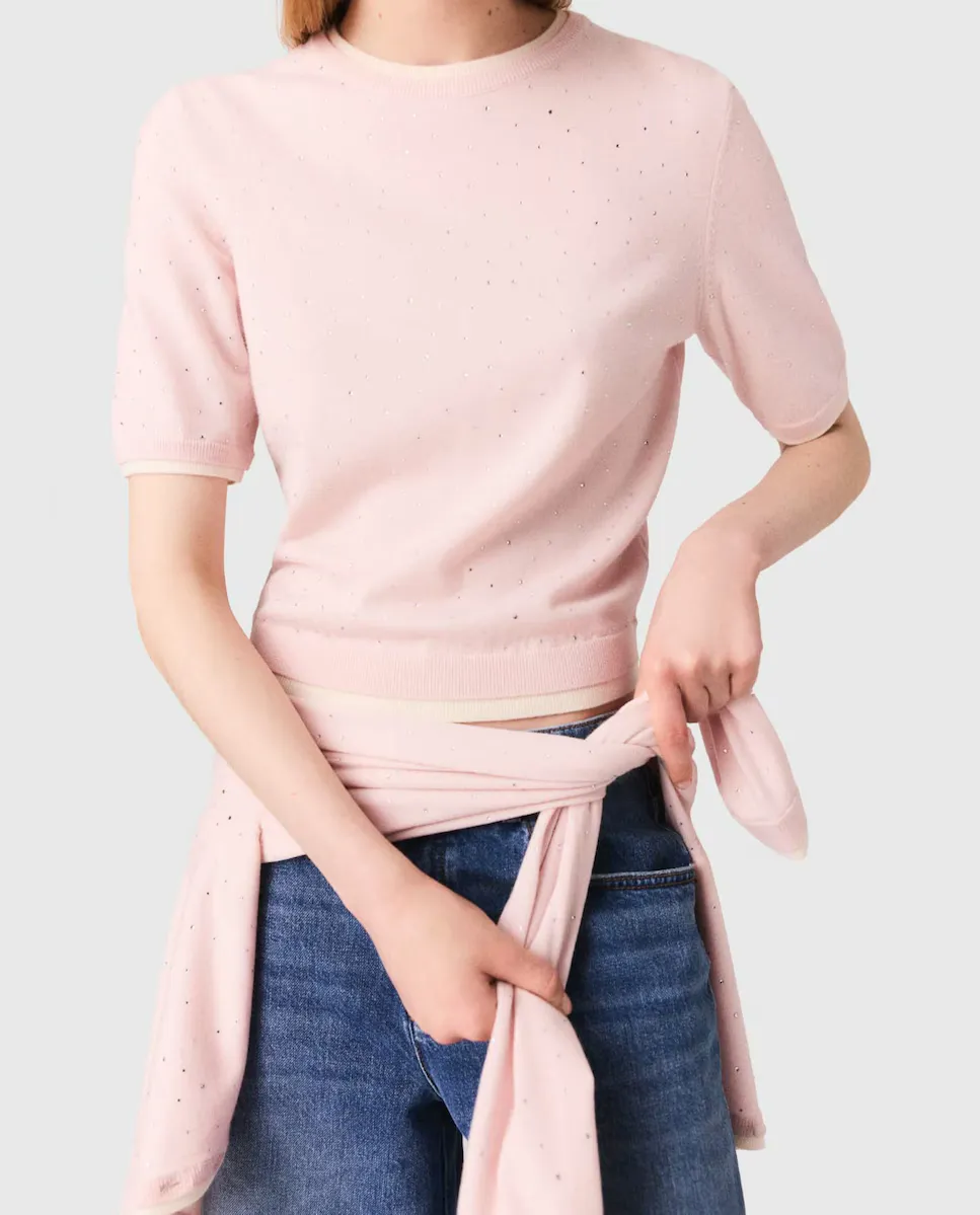 Женский джемпер 100% шерсти с коротким рукавом Maje, розовый
Женский джемпер 100% шерсти с коротким рукавом Maje, розовый