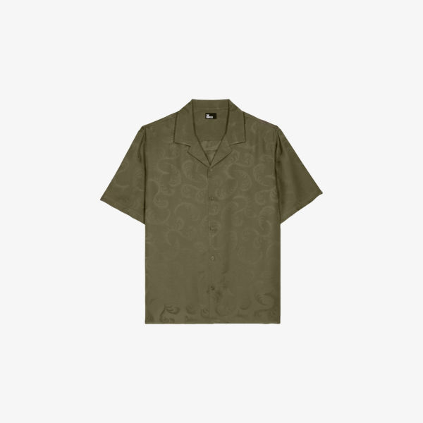 Рубашка The Kooples с перьевым узором, оливковый
Рубашка The Kooples с перьевым узором, оливковый