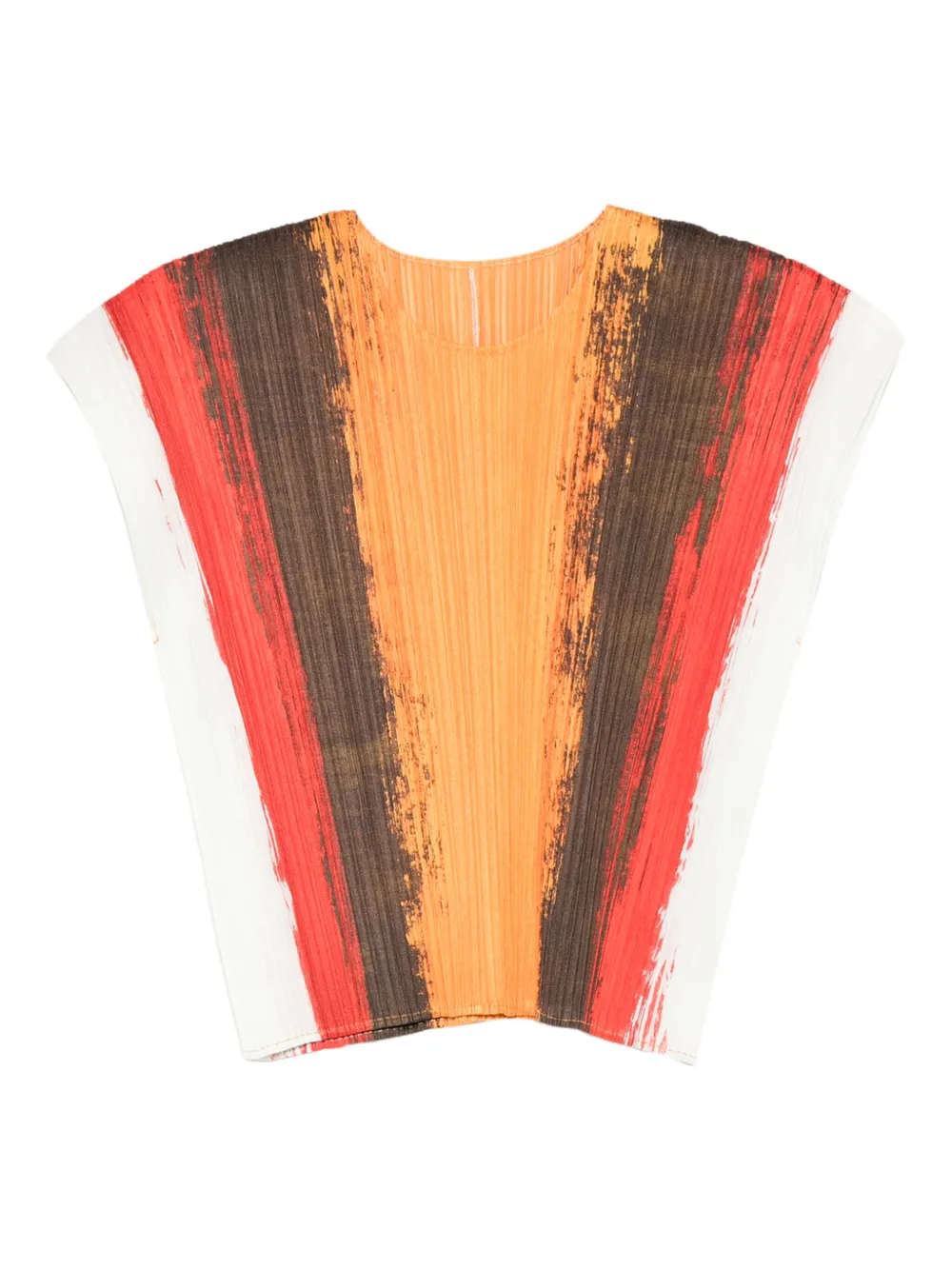 Плиссированный топ в полоску Pleats Please Issey Miyake, оранжевый 
Плиссированный топ в полоску Pleats Please Issey Miyake, оранжевый