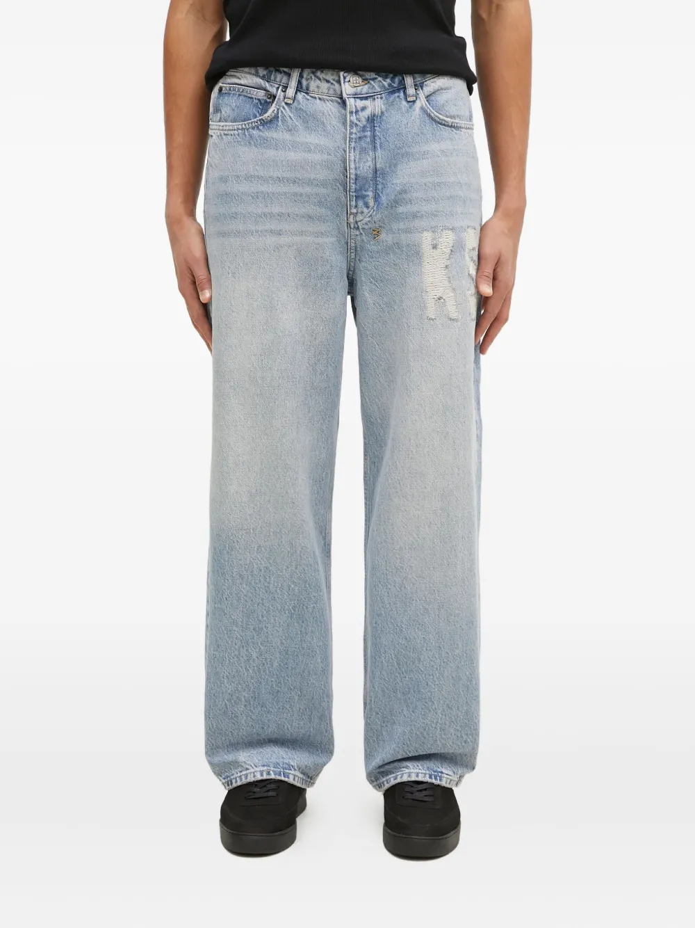 Джинсы с эффектом потертости и логотипом Ksubi, синий
Джинсы с эффектом потертости и логотипом Ksubi, синий